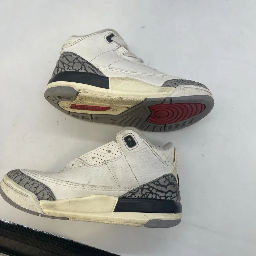 Jordan 3 White Cement Reimagined Shoes Toddler 10C DM0968-100 Box